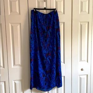 Maxi Skirt: Royal blue and fuchsia pattern